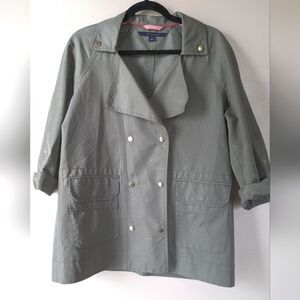 TOMMY HILFIGER Olive Green Khaki Utility Jacket, Size M, Lots of pocket room!